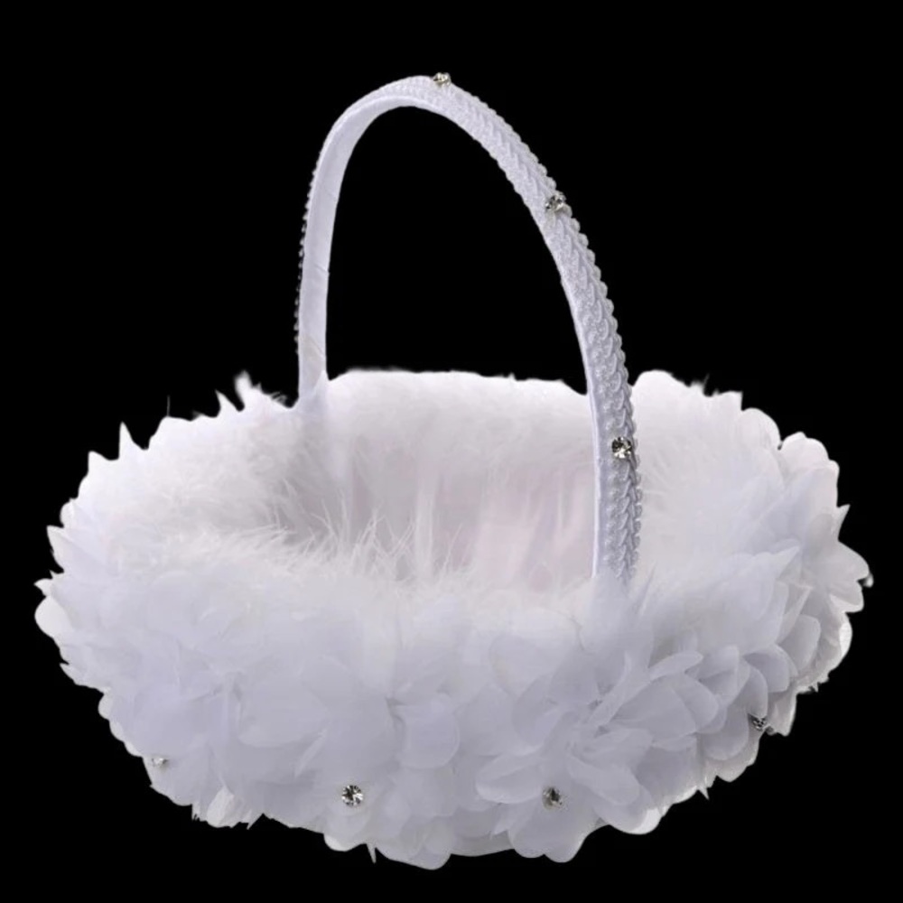 Elegant White Floral Basket